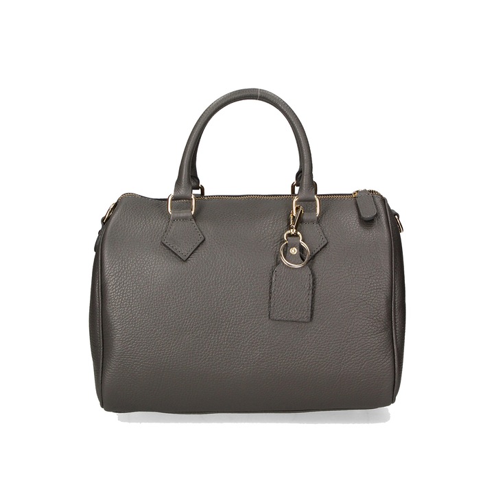 Gave Lux, Geanta bowler de piele cu bareta detasabila, Gri