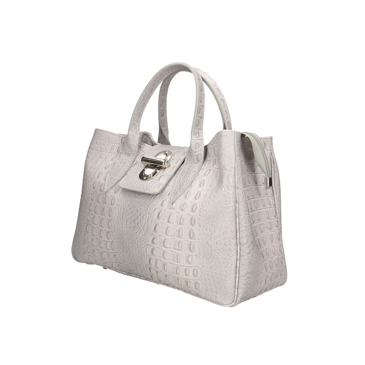 Gave Lux, Geanta de piele cu bareta de umar, Gri