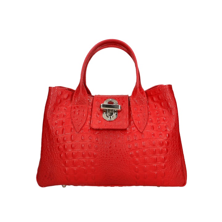 Gave Lux, Geanta de piele cu bareta de umar, Rosu