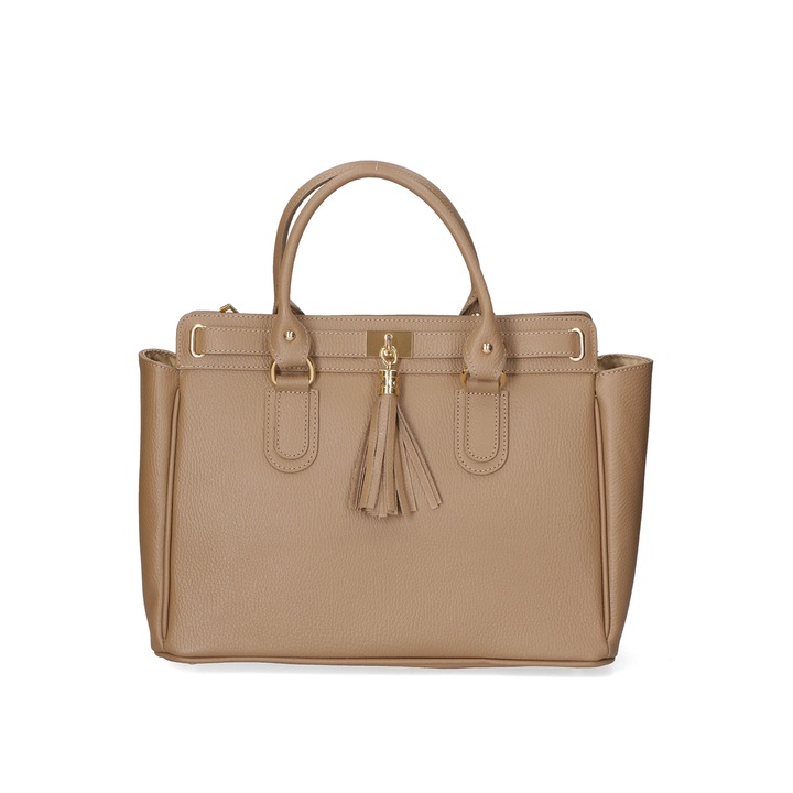 Gave Lux, Geanta tote de piele, Maro taupe