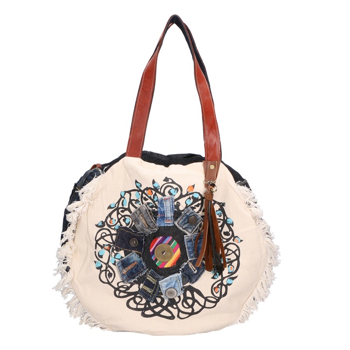 Gave Lux, Geanta cu margini franjurate, Albastru