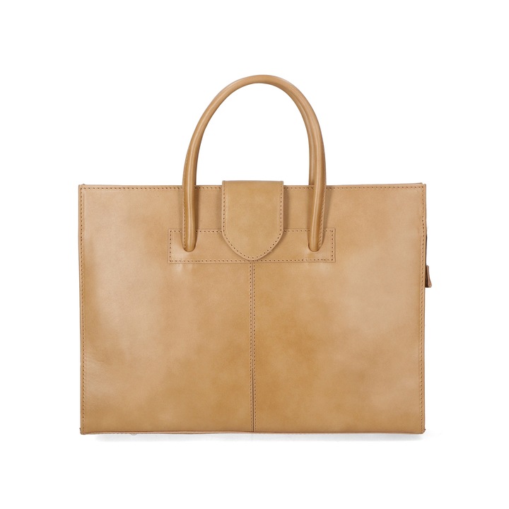 Gave Lux, Geanta tote de piele, Maro taupe