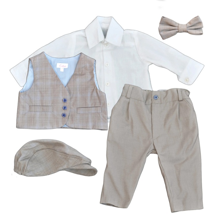 Costumas de botez, Colibri, baieti, 2048, Gri, 80 cm