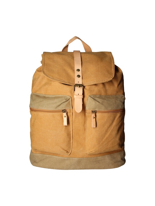 Gave Lux, Rucsac unisex cu buzunare cu fermoar, Caramel