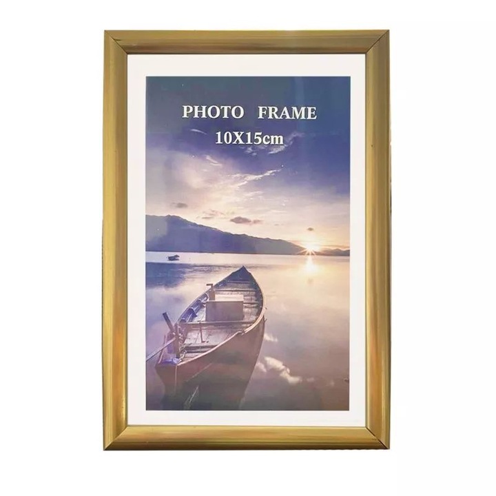 Rama foto Otis, PROCART, de birou, format foto 10x15 cm, design clasic, cadru auriu