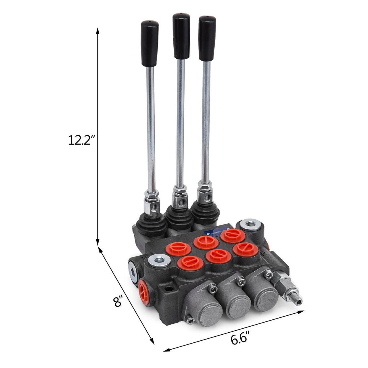 Distribuitor hidraulic manual cu 3 sectiuni Vevor 248 Bar, 41 l/min
