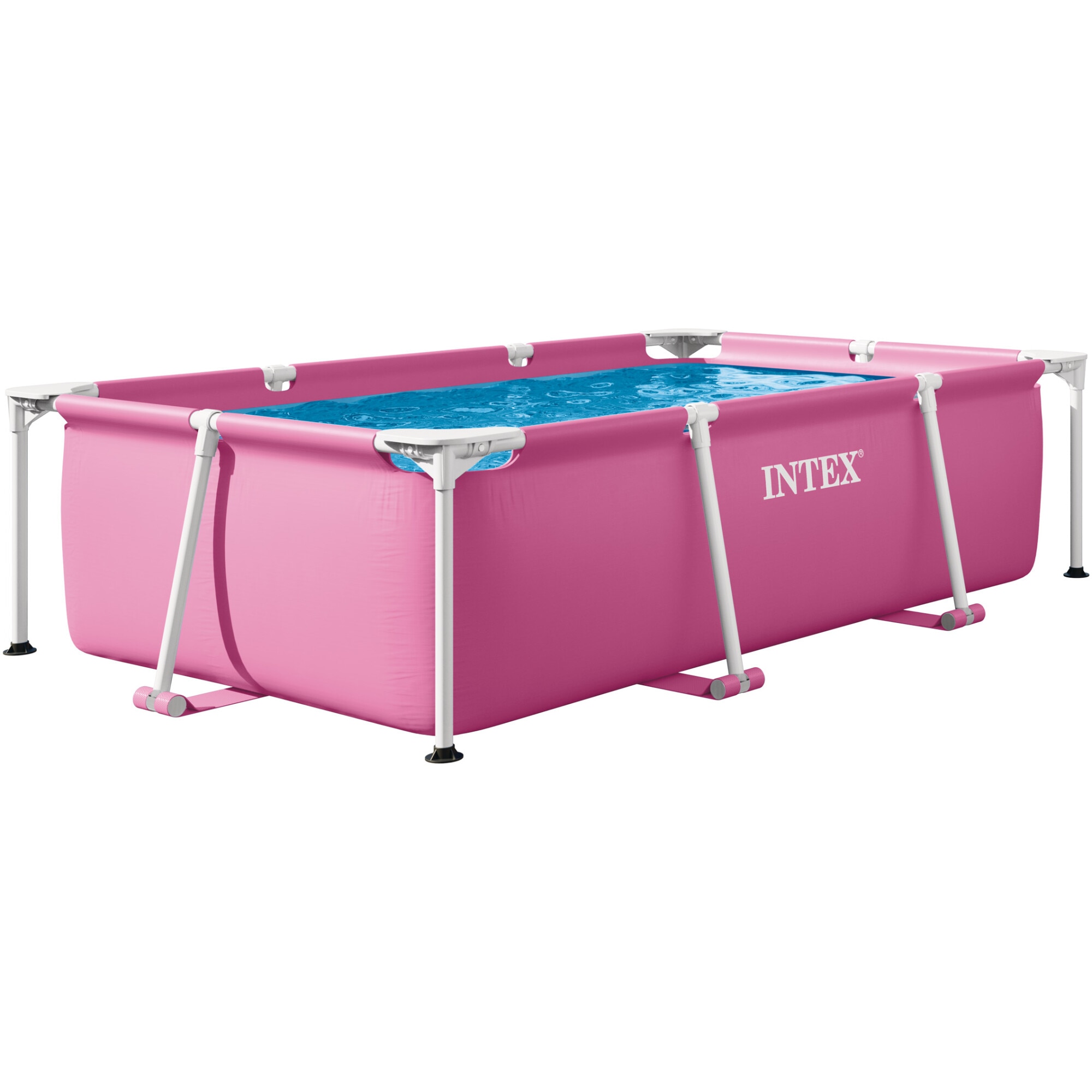 Piscina rectangulara cu cadru meltalic Pink Metal Frame Intex 28266NP, 220x150xH60 cm (nu contine pompa cu filtru)