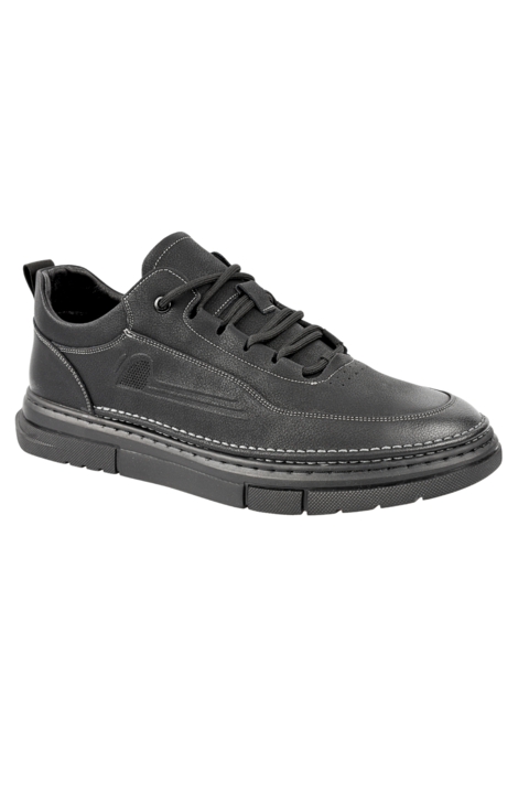 Спортни обувки, мъжки, MELS, WM 807 черни, естествена кожа, Черен, 44