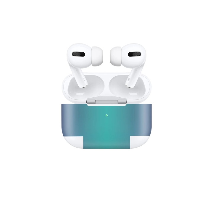 Folie de protectie pentru AirPods Pro 2, Colectia Unique, Skin Carcasa, Cameleon Turquoise-Lavender
