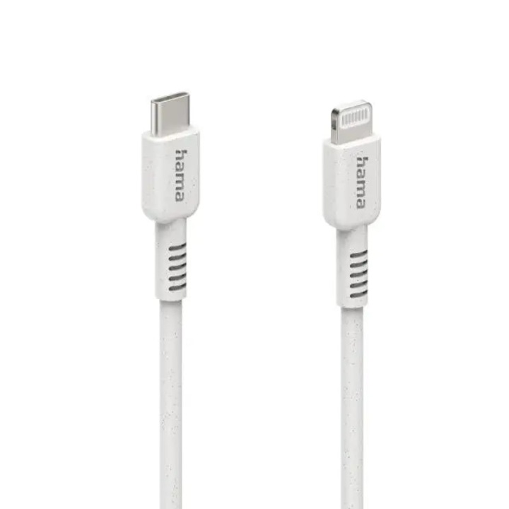 Cablu de incarcare, HAMA, USB-C - Lightning, 1 m, Alb