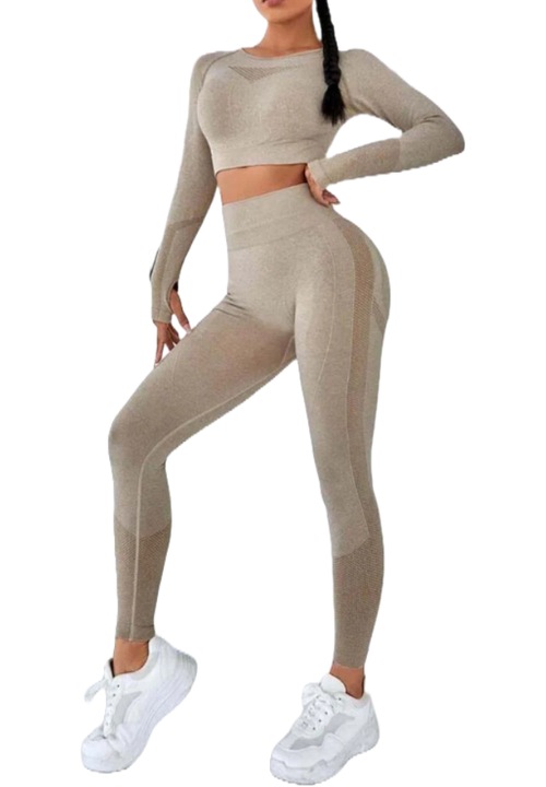 Compleu Modelator Fitness UraMag, Push Up, Talie Inalta, Bej