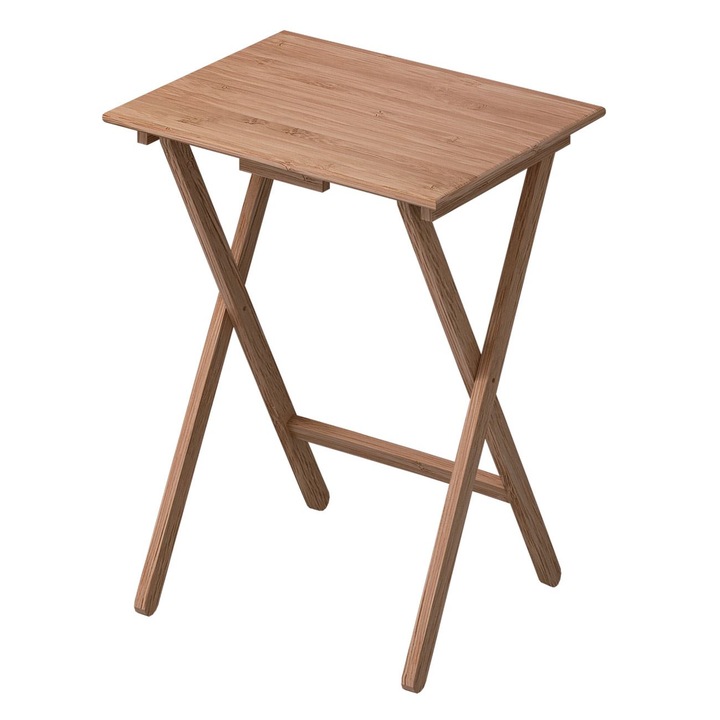 Shopiens® сгъваема маса от естествено дърво, 47x37x60 см