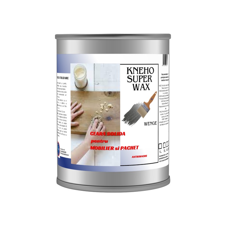 Ceara solida Super Wax, pentru lemn, mobilier si parchet, antikwachs, wenge 1L