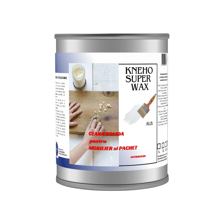 Ceara solida Super Wax, pentru lemn, mobilier si parchet, antikwachs, Alb, 5L