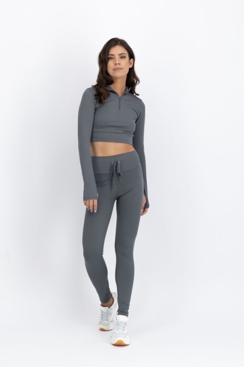 Set bluza si colanti dama, Kings & Clowns, Gri, Gri