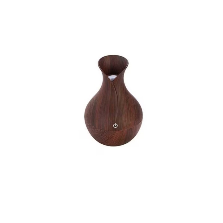 Aromaterápiás párásító, diffúzor 130 ml, ultrahanggal, sötétbarna fa színben