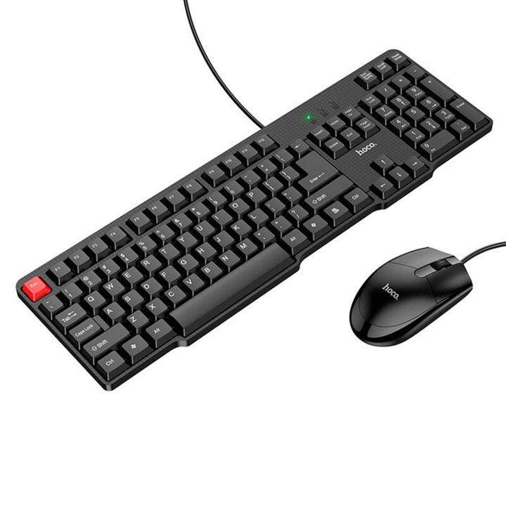 Set tastatura si mouse, conectivitate USB, GM16 Business, 1.5m lungime cablu, DPI 1200, ABS, Negru