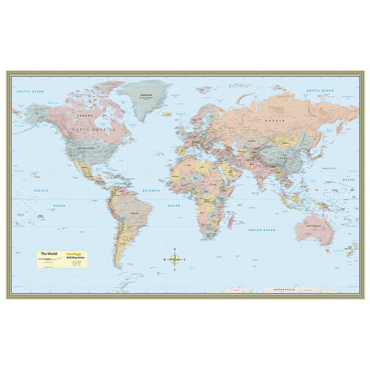 World Map-Paper, BarCharts Inc - eMAG.ro