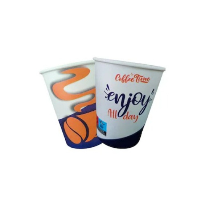 Pahare carton imprimate enjoy, 2000 buc/40 set, capacitate 8 oz, 236 ml, bax