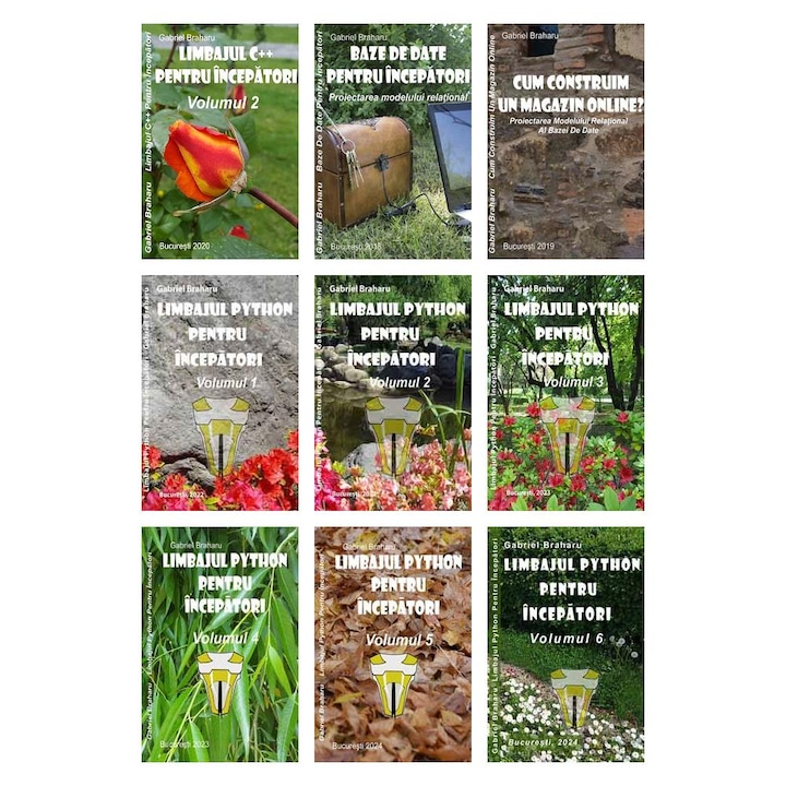 Set de 9 Carti Programare Incepatori (791), Gabriel Braharu, Colectia "Invata programare singur"