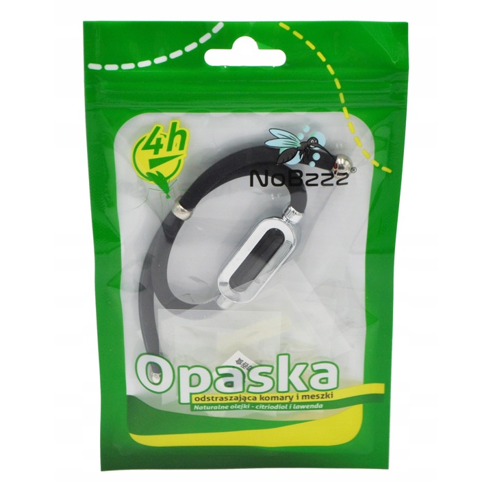 Set bratara anti-tantari/3 insertii, NoBzzz, Negru