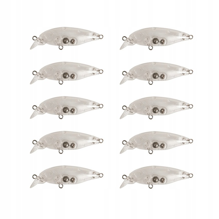 10db wobbler készlet, ABS, 5 cm, 3,5 g, átlátszó