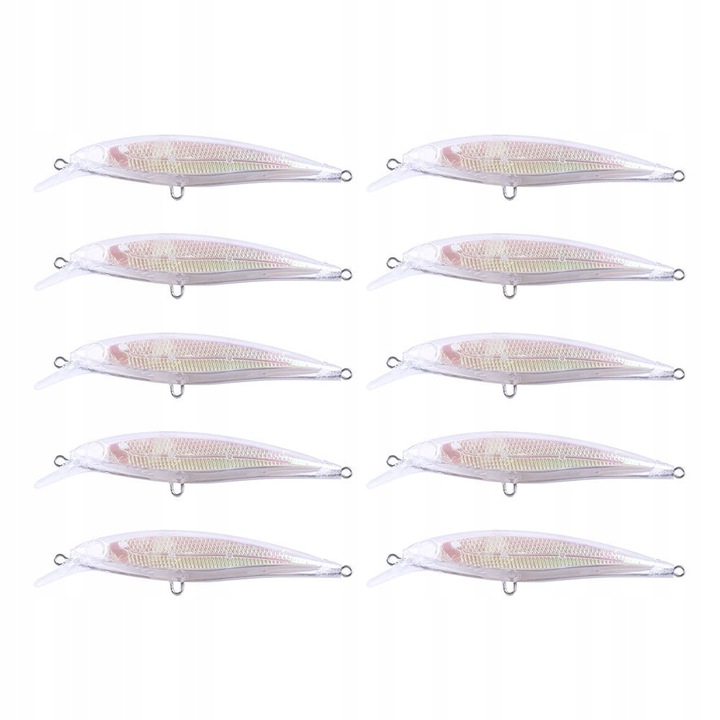 10 db-os műcsali készlet, 11 cm, 11,6 g, átlátszó