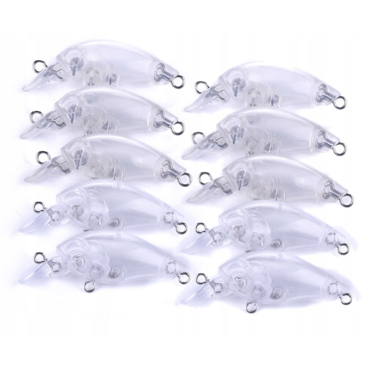 10 db-os wobbler szett festéshez, 4,5 cm, 4 g, Átlátszó