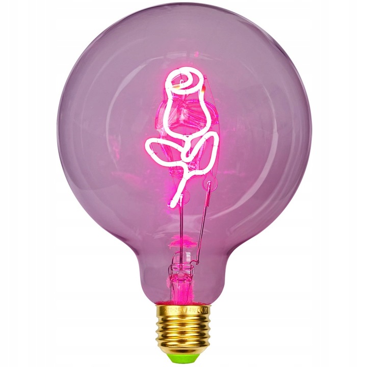 Bec decorativ, Inna, G125, neon roz, 4W, 125x175mm