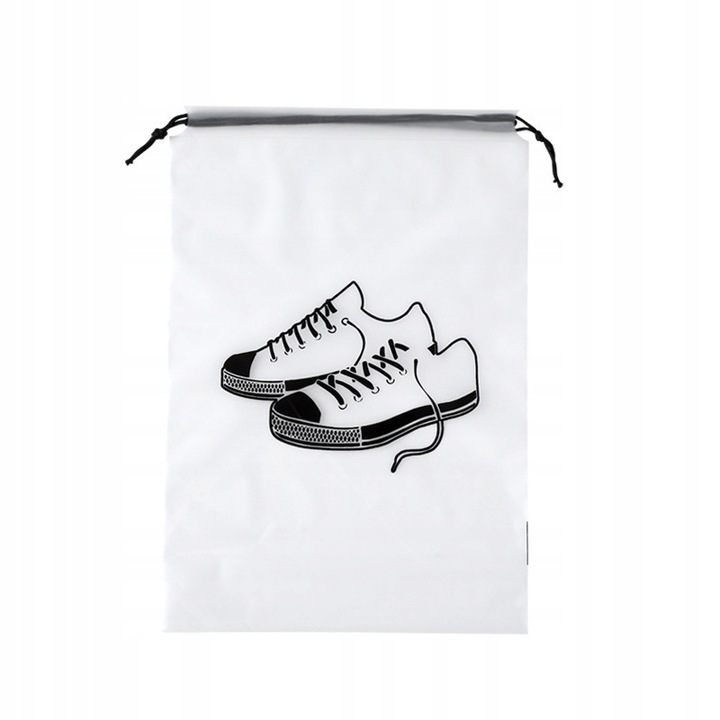 5 db-os cipőtároló táska készlet, 43 x 29 cm, átlátszó/fekete