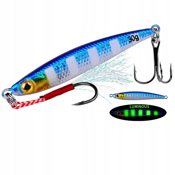 Naluca de pescuit, EL163E, 20g, 6.3x0.9x0.75cm, fosforescenta, multicolor