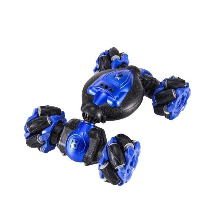 Masinuta cu telecomanda, Cauciuc, 22 cm, 500 mAh, Albastru/Negru