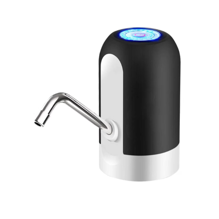 Електрическа помпа за бутилка вода, Преносим диспенсър за вода, Силиконов маркуч, Сензорно управление, акумулаторна, USB захранване, Черен, ATT