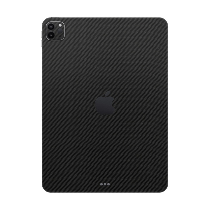 Folie de protectie pentru iPad Pro 12.9" (6th Gen), Colectia Elegans, Skin Spate cu laterale unite, Carbon Negru