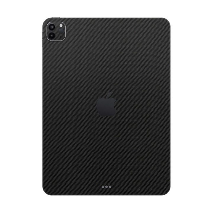 Folie de protectie pentru iPad Pro 12.9" (4th Gen), Colectia Elegans, Skin Spate cu laterale unite, Carbon Negru