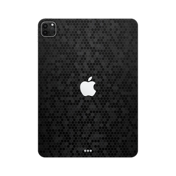 Folie de protectie pentru iPad Pro 11" (4th Gen), Colectia Elegans, Skin Spate cu laterale unite, Honeycomb Negru