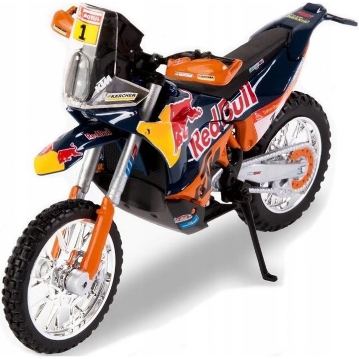 Мотоциклет играчка Bburago, RedBull KTM 450 Rally 2019, 1:18, метал/пластмаса, многоцветен
