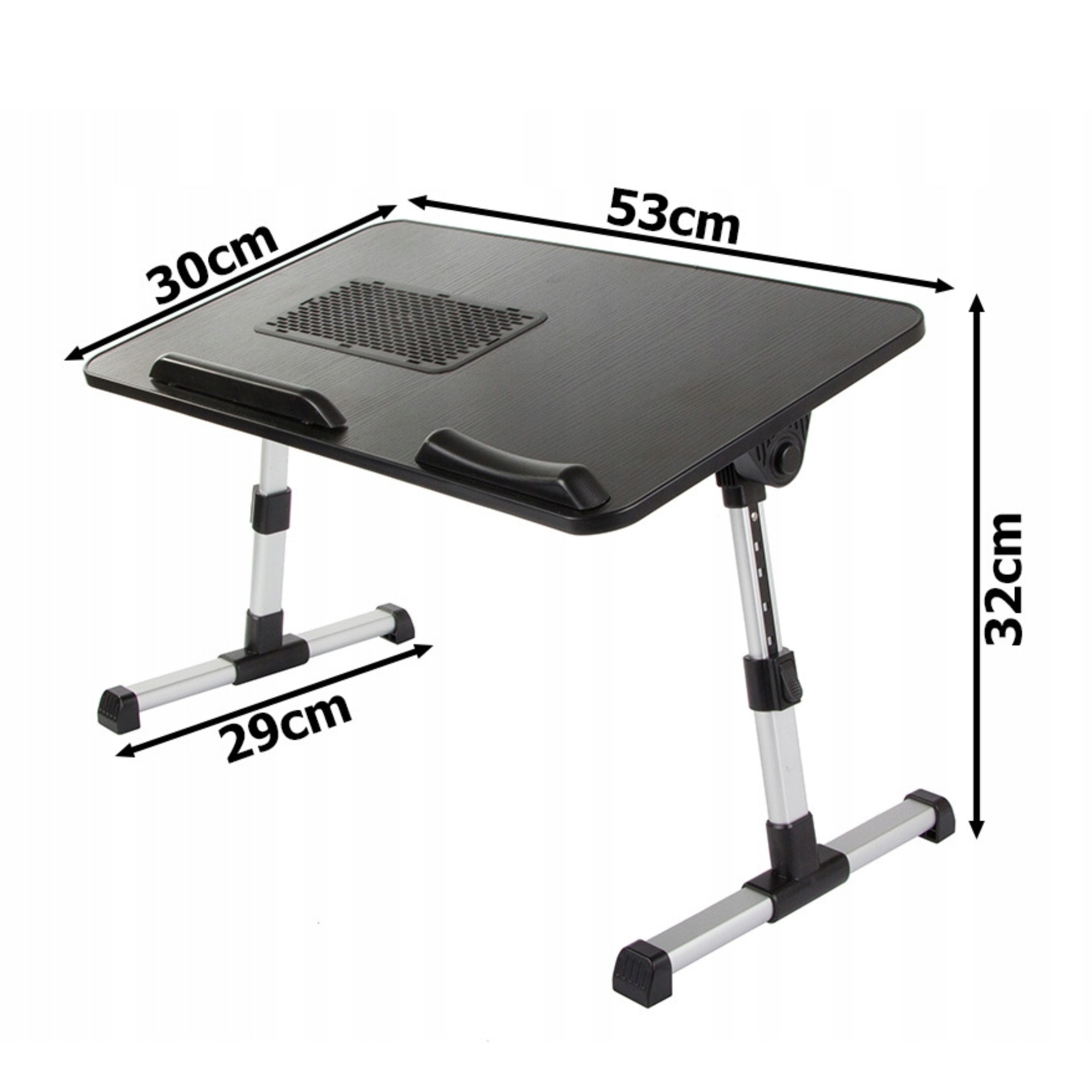 Stand pentru laptop, reglabil, cu cooler, pliabil, negru/argintiu ...
