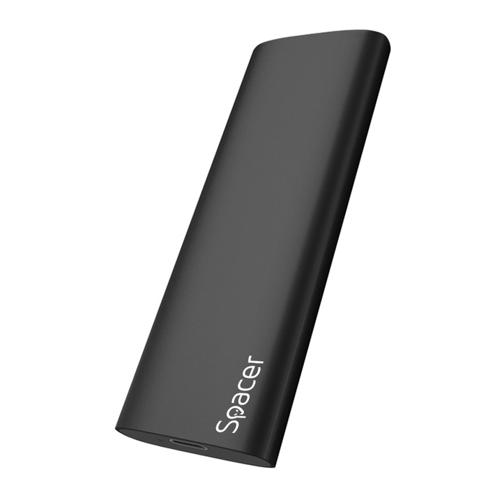 SPACER външен багажник, за SSD M.2 PCIe NVMEE, USB 3.1 Type C PC интерфейс, алуминий, черен, SPRK-M2TYPEC-04
