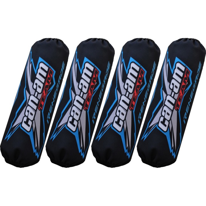 Set Husele amortizoarelor pentru quad, X-ATV, OS-CA-REN-BK-BL, Textile, Arahide, Strangator cu doua fete, Imprimare termica, Impermeabile, Can-Am Renegade 800