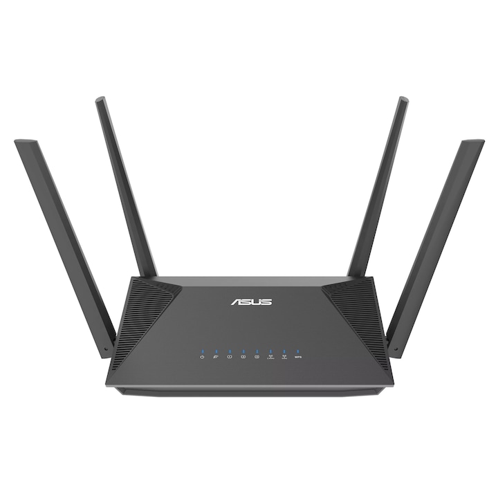 ASUS RT-AX52 Wi-Fi router, WiFi 6, 802.11a/b/g/ac/ax, kétsávos, fekete
