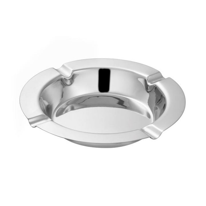 Обикновен кръгъл метален пепелник сребрист 12CM