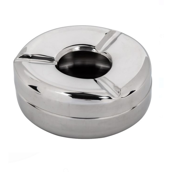 SMA сребрист метален пепелник, 11.5X4.5CM