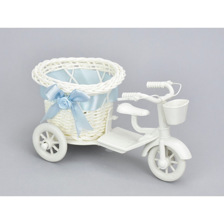 Accesoriu decorativ, Corolla Exp-Imp. Kft, Tricicleta din plastic cu cos rotund mic, albastru
