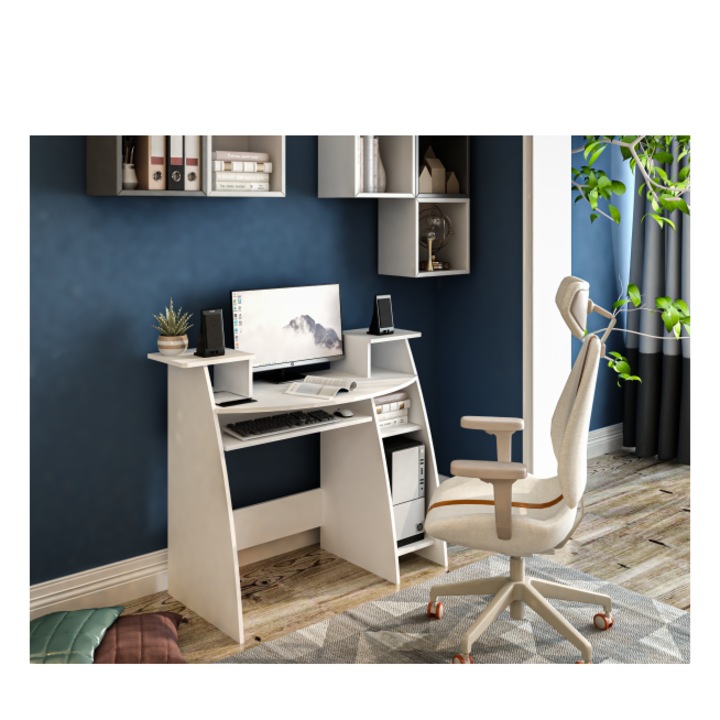 Birou PC SKM-4 ro, 123x50x77 cm, Alb