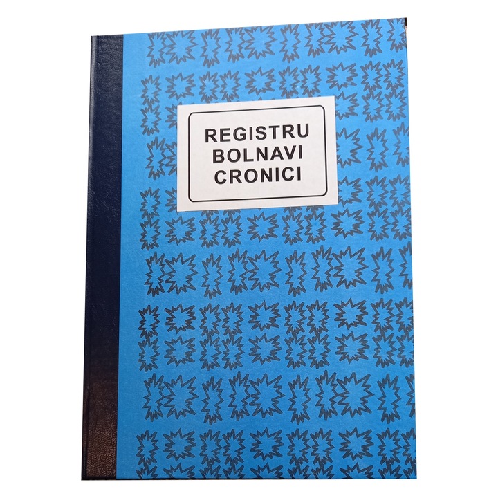 Registru bolnavi cronici A4, coperta mucava caserata, Hartie offset 60gr/mp, 200 file