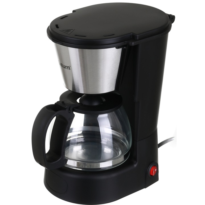 Кафемашина Saturn ST-CM7087, 550W, Номинално напрежение: 220-240V, Номинална честота: 50 Hz, Номинален ток: 2,5 A, 6 чаши, Капацитет 750 мл, Подвижен филтър, Защита от прегряване, Светлинен индикатор за включване/изключване