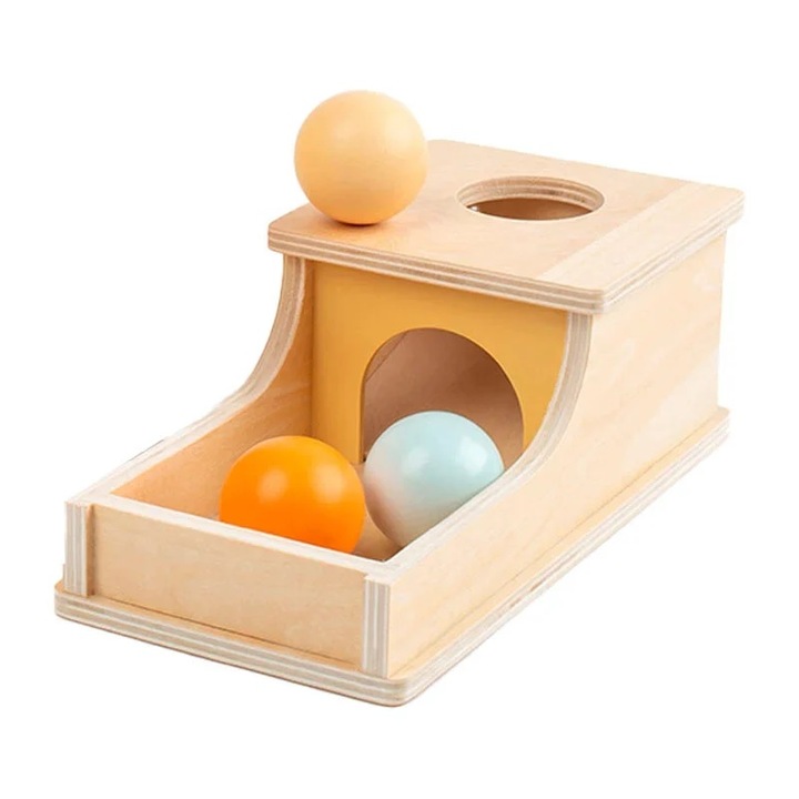 Montessori oktatási játék Permanent Box 3 színes golyóval, sokszínű, Toyska®