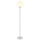 Lampadar Globo Blacky, nichel mat, sticla opal, 1XE27, H.160 cm