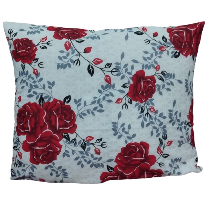 Fata de Perna Trandafirul Rosu Bumbac Satinat 40x40 cm